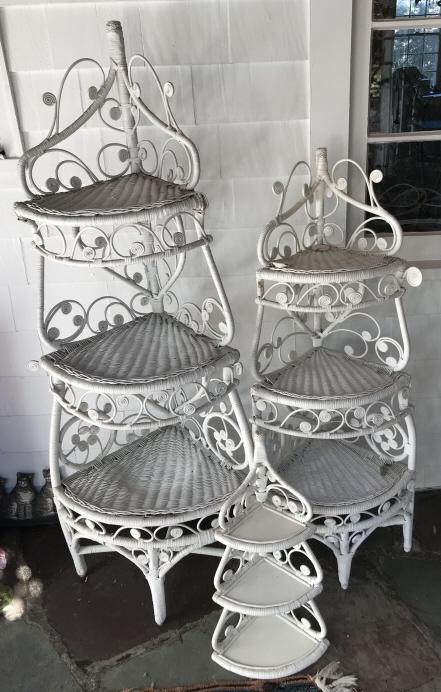 Vintage American Wicker Group of Etagere Displays (1 of 3)