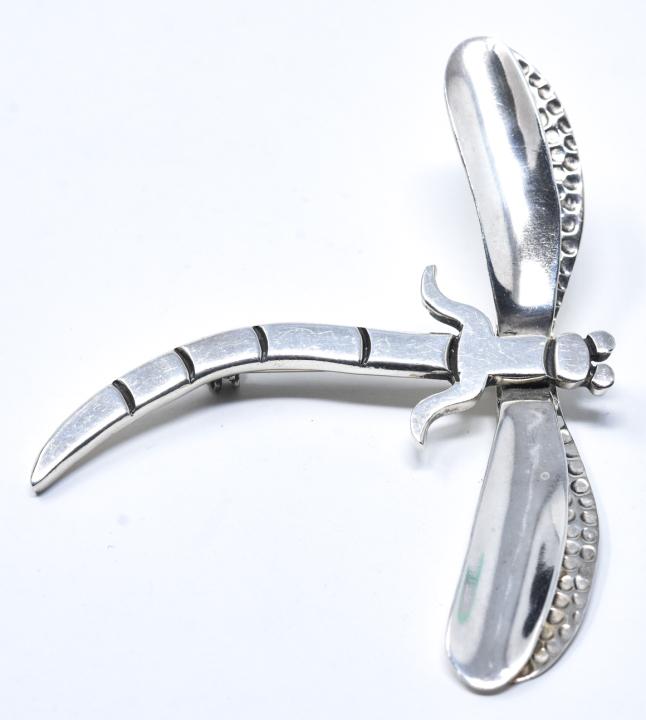 Large Mexico Sterling Silver Dragonfly Brooch Pin (1 of 7)