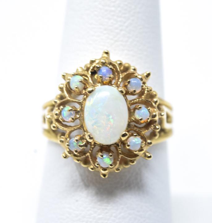 Vintage 10kt Yellow Gold & Opal Cabochon Ring (1 of 6)