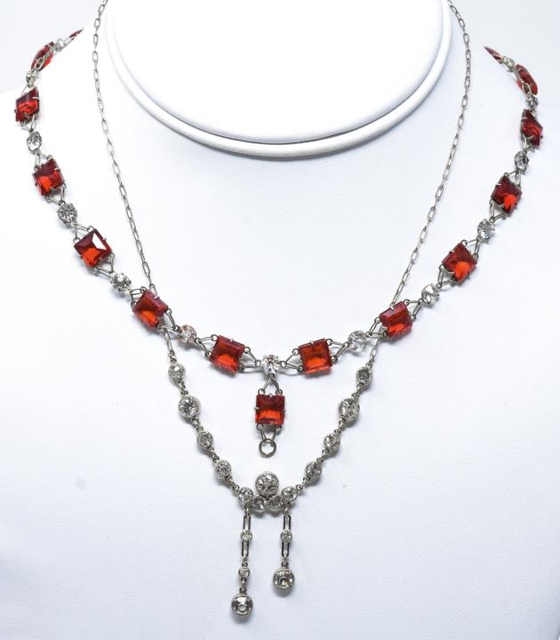 Antique Sterling Paste Necklace and Bracelet (1 of 9)