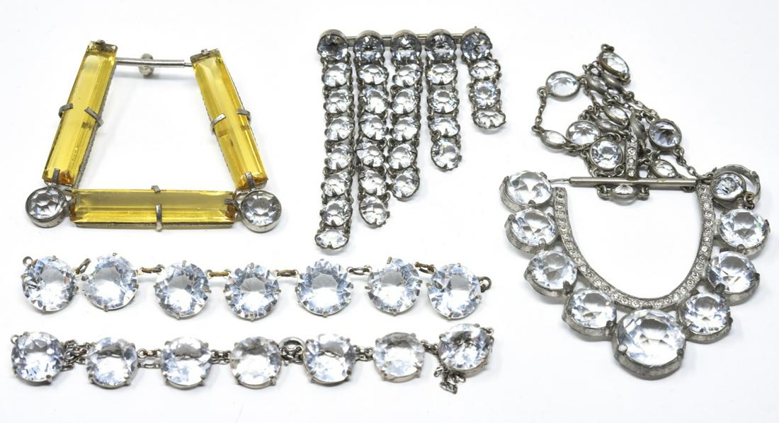 Lot of Antique Paste Necklaces, Pin and Pieces (1 of 6)