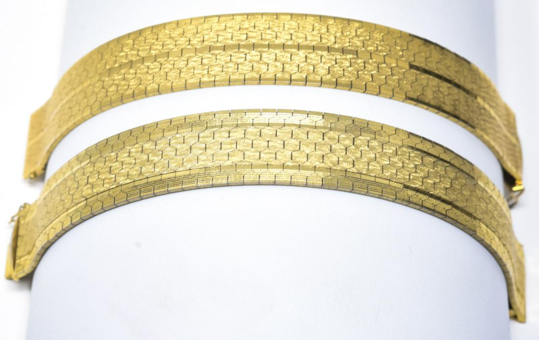 Pair of Vintage Gold Plated Wide Bracelets (1 of 7)