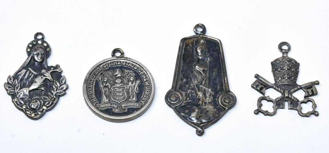 4 Vintage Sterling & 800 Silver Medals & Charms (1 of 6)