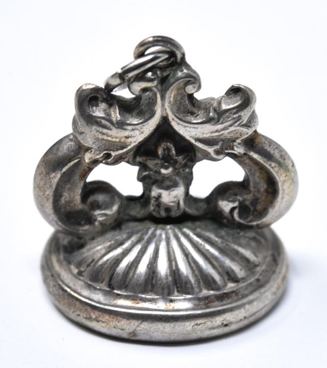 Antique Sterling Silver Charm / Fob w Seal Stamp (1 of 4)