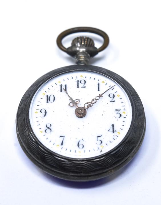 Antique Silver & Cobalt Enamel Pocket Watch (1 of 5)
