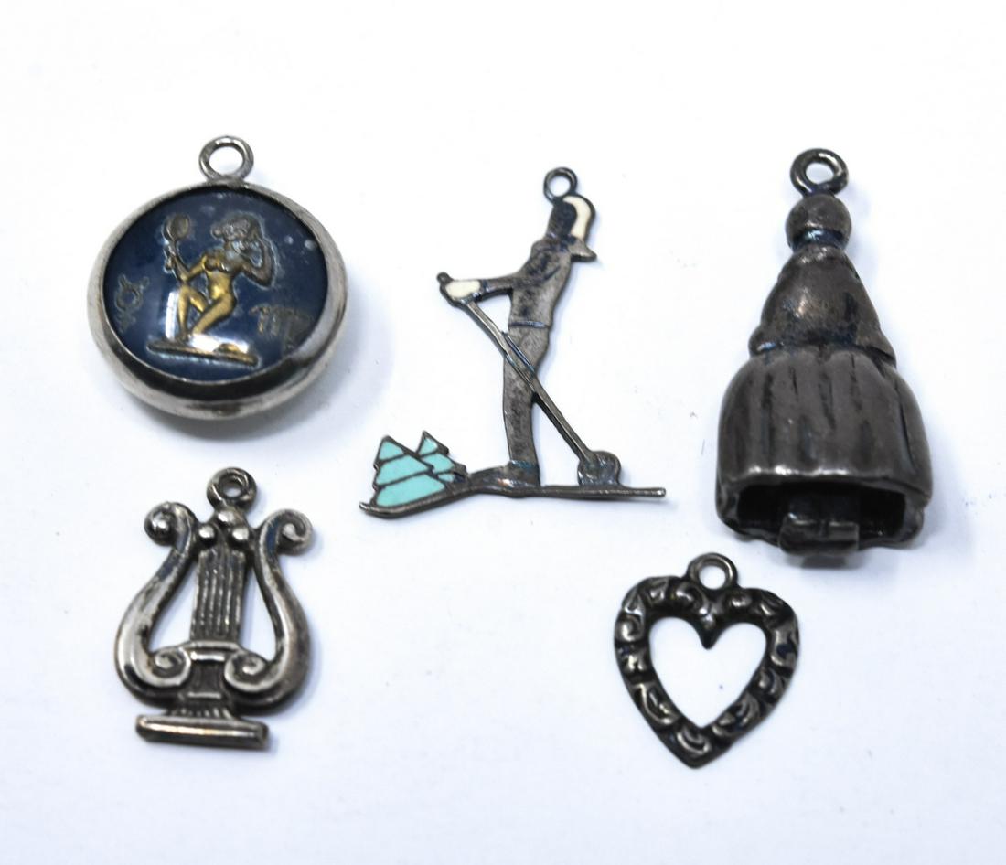 5 Vintage Sterling Silver Charms or Pendants (1 of 7)