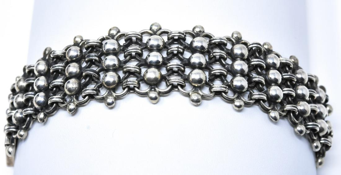Sterling Silver Mexico Heavy Panel Bracelet (1 of 5)