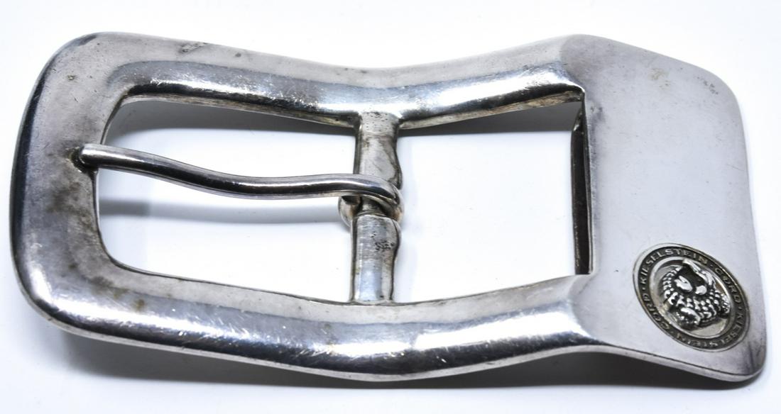 Vintage Barry Kieselstein Cord Sterling Buckle: Vintage Barry Kieselstein Cord Sterling Belt Buckle. Signed, dated 2009 and hallmarked. Measures 5 inches in length. Weighs approximately 175 grams.