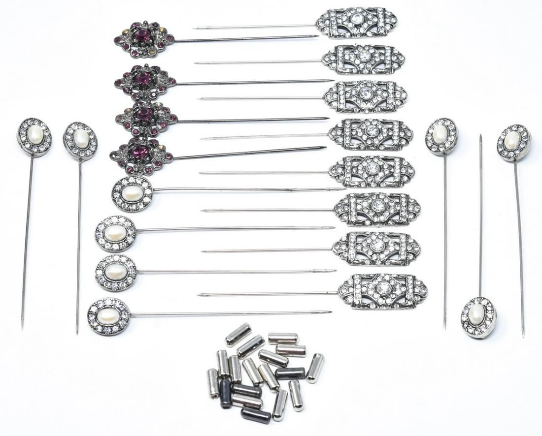 Lot of 21 Vintage Costume Stick Pins (1 of 6)