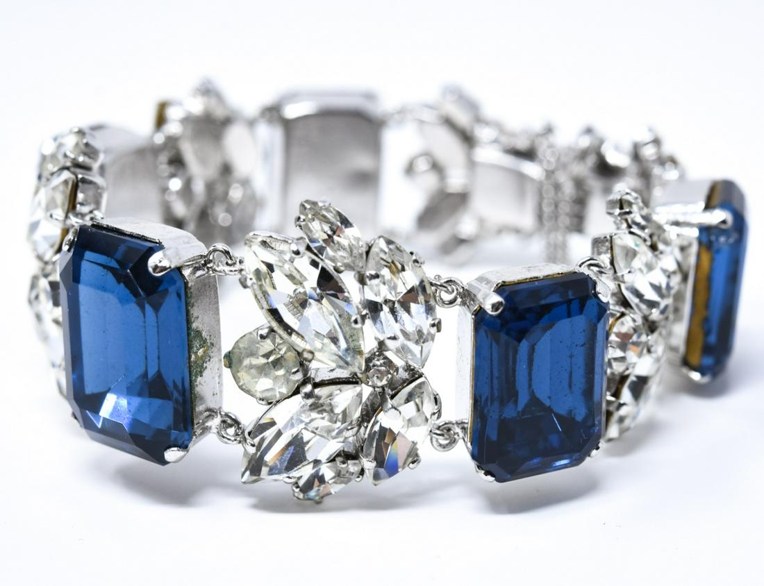 Vintage Costume Sapphire & Diamond Paste Bracelet (1 of 6)