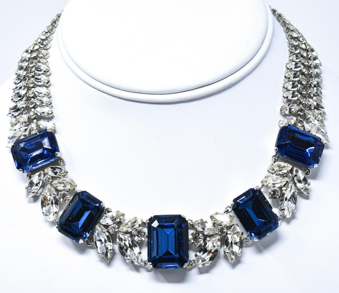 Vintage Costume Sapphire & Diamond Paste Necklace (1 of 5)