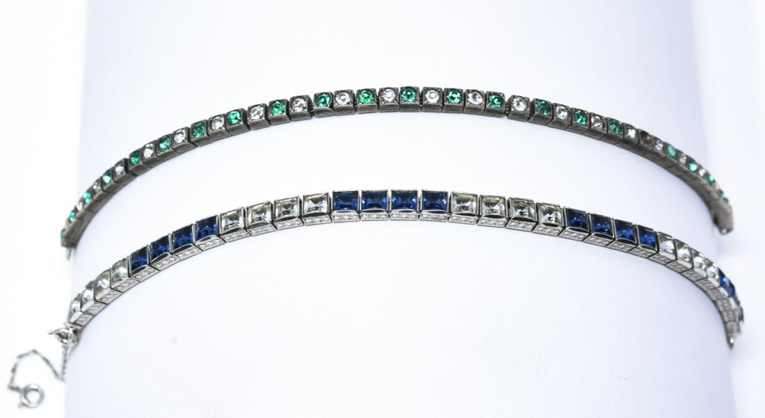 1930’s Paste in Sterling Silver Tennis Bracelets (1 of 5)