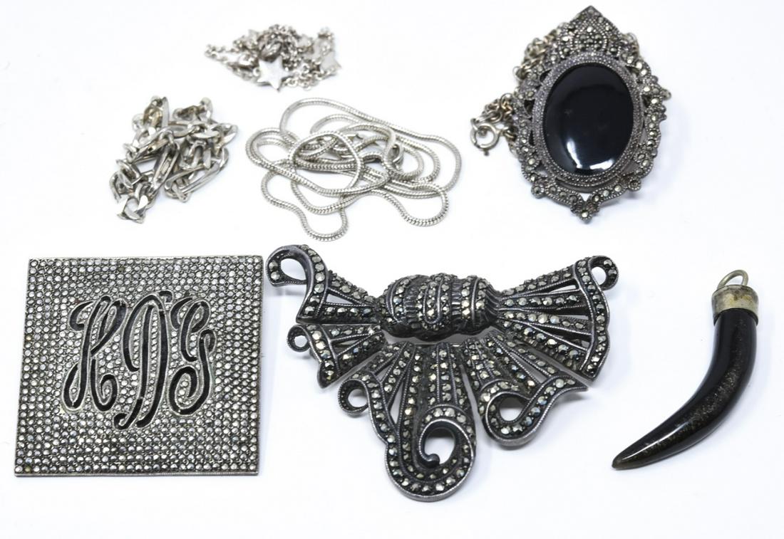 Sterling Deco Marcasite Pins Bracelets Necklaces (1 of 6)