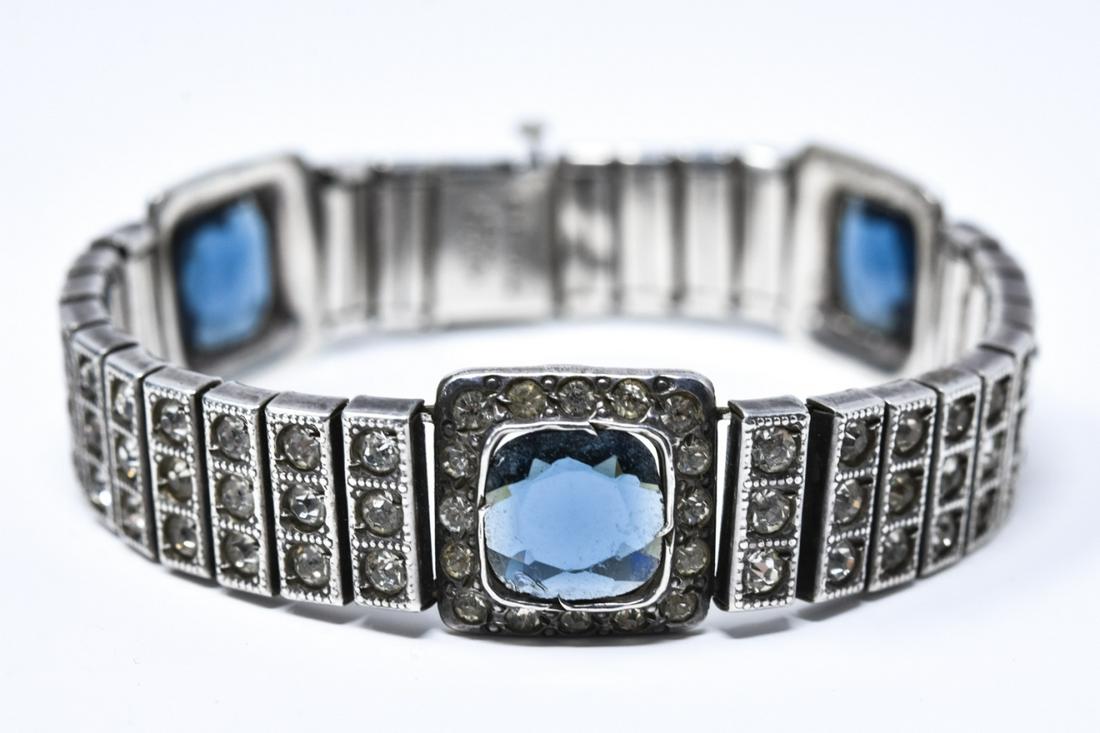 Art Deco Sterling Sapphire Diamond Paste Bracelet (1 of 6)