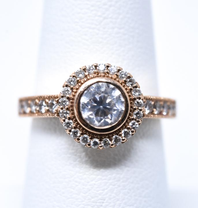 Modern 18k Rose Gold 1 Carat Diamond Ring (1 of 5)