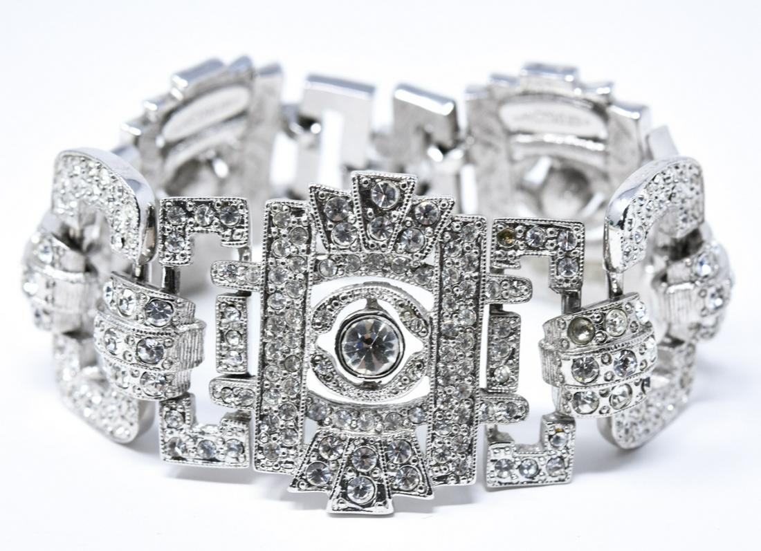 Vintage Art Deco Style Rhinestone Panel Bracelet (1 of 5)