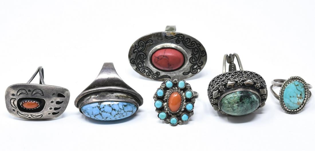Collection of Vintage Sterling & Silver Rings (1 of 6)