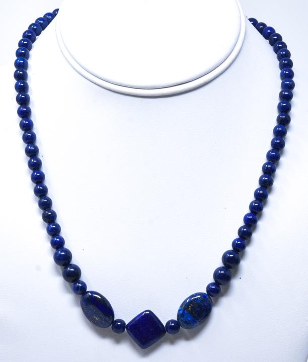 Handmade Lapis Lazuli Beaded Necklace (1 of 5)