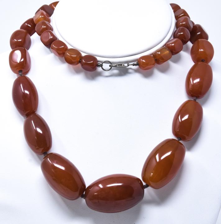 Vintage Large Scale Carnelian Beaded Necklace (1 of 5)