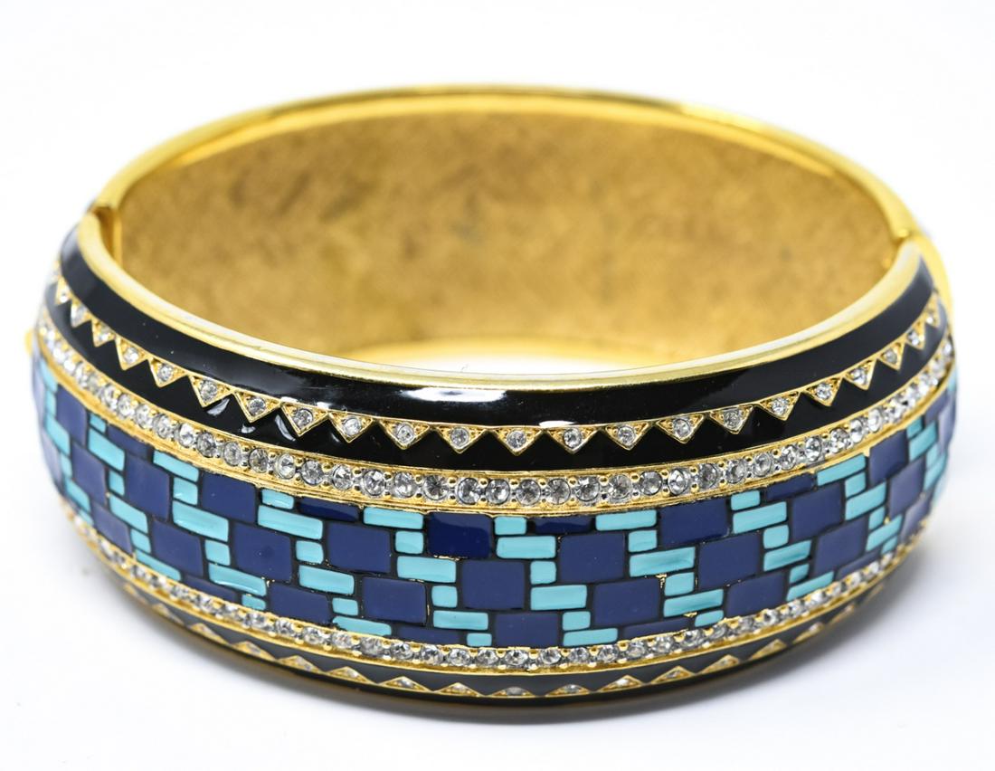 Art Deco Gilt Enamel & Rhinestone Bracelet (1 of 6)