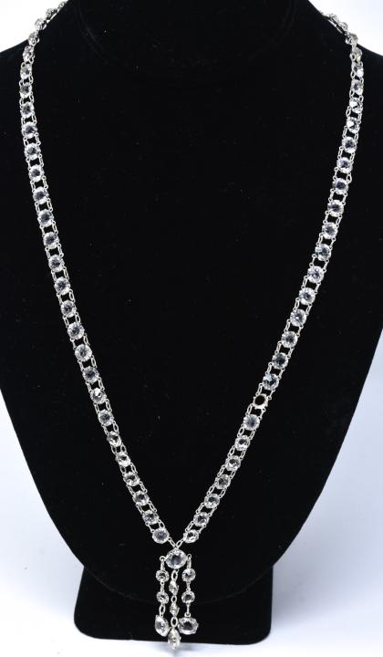 Vintage Sterling Silver & Paste Tassel Necklace (1 of 6)