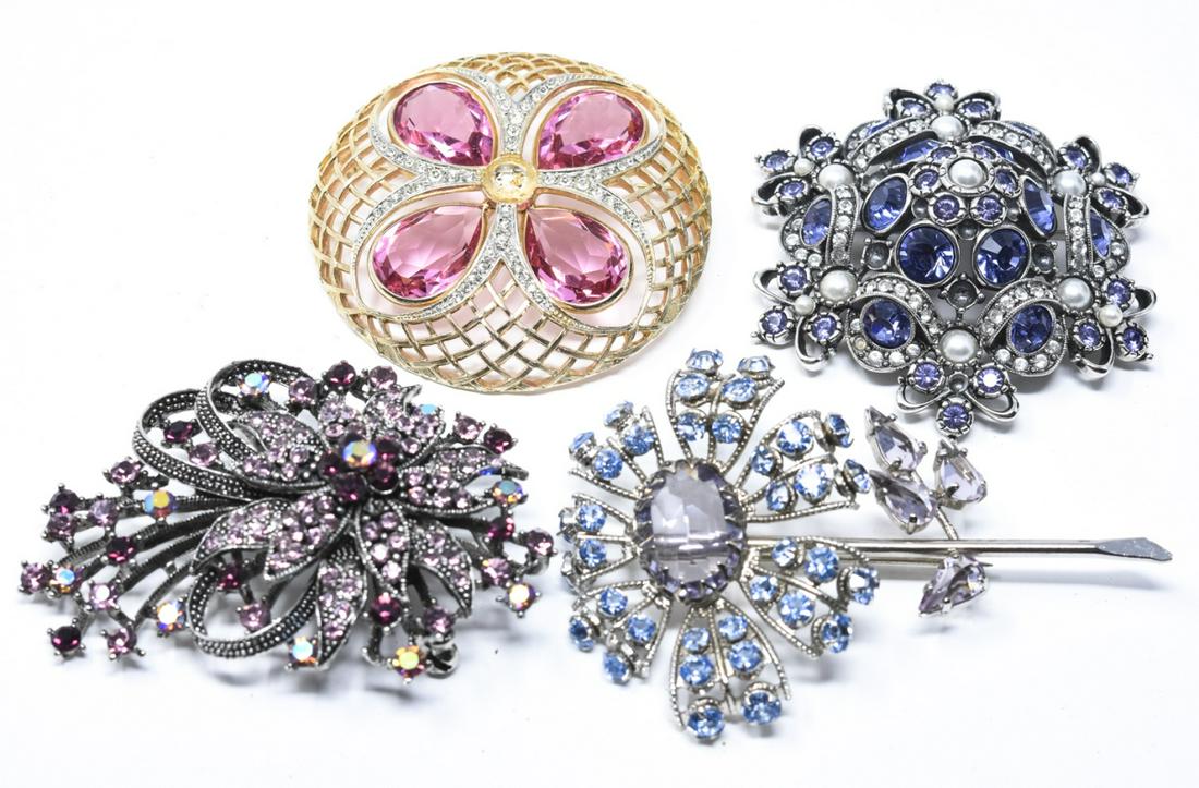 Collection of Multi Color Rhinestone Costume Pins (1 of 5)