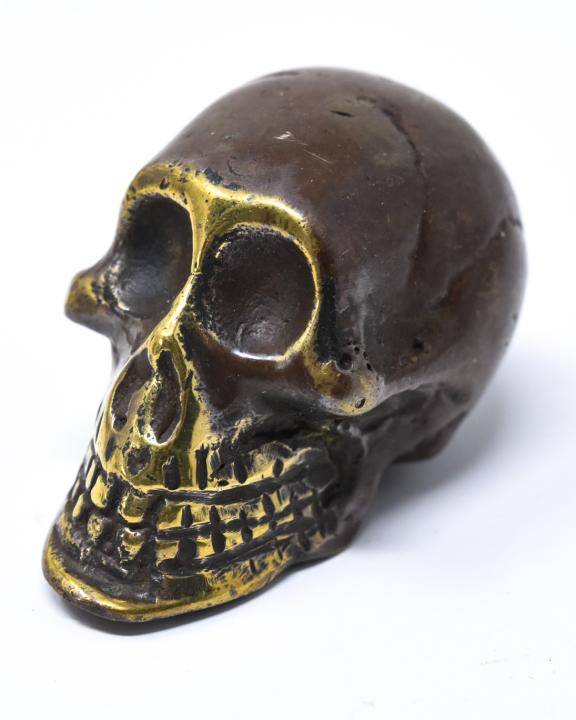 Bronze Memento Mori Human Skull Table Statue (1 of 6)