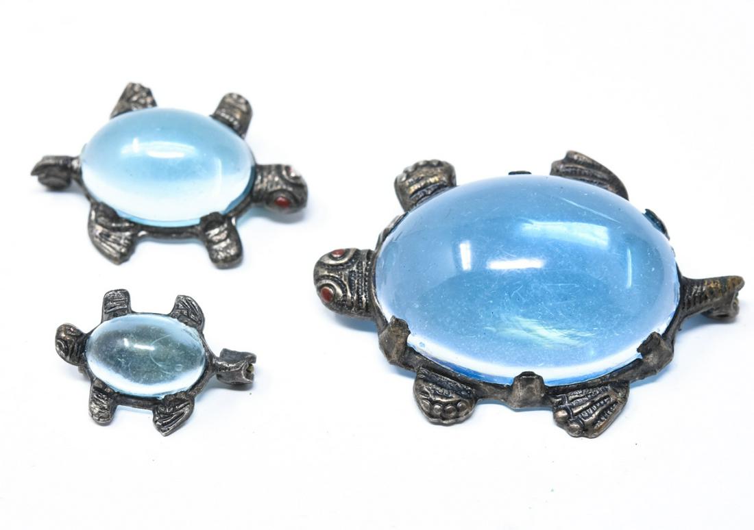 3 Vintage 1950s Jelly Belly Turtle Brooches (1 of 6)
