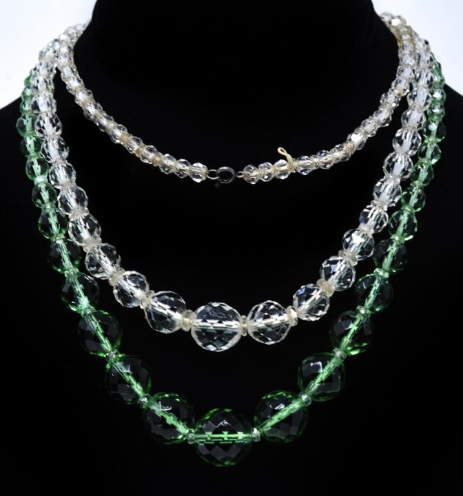 Two Antique Faceted Crystal Flapper Era Necklaces (1 of 7)