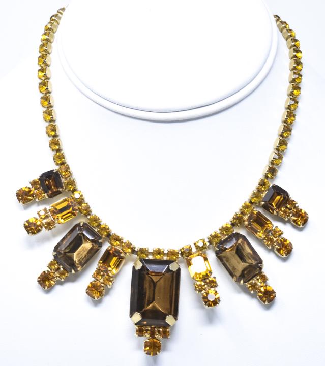 Vintage Art Deco Style Fringe Rhinestone Necklace (1 of 5)