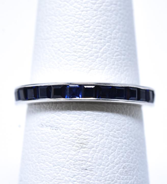 14kt White Gold & Sapphire Eternity Band Ring (1 of 4)