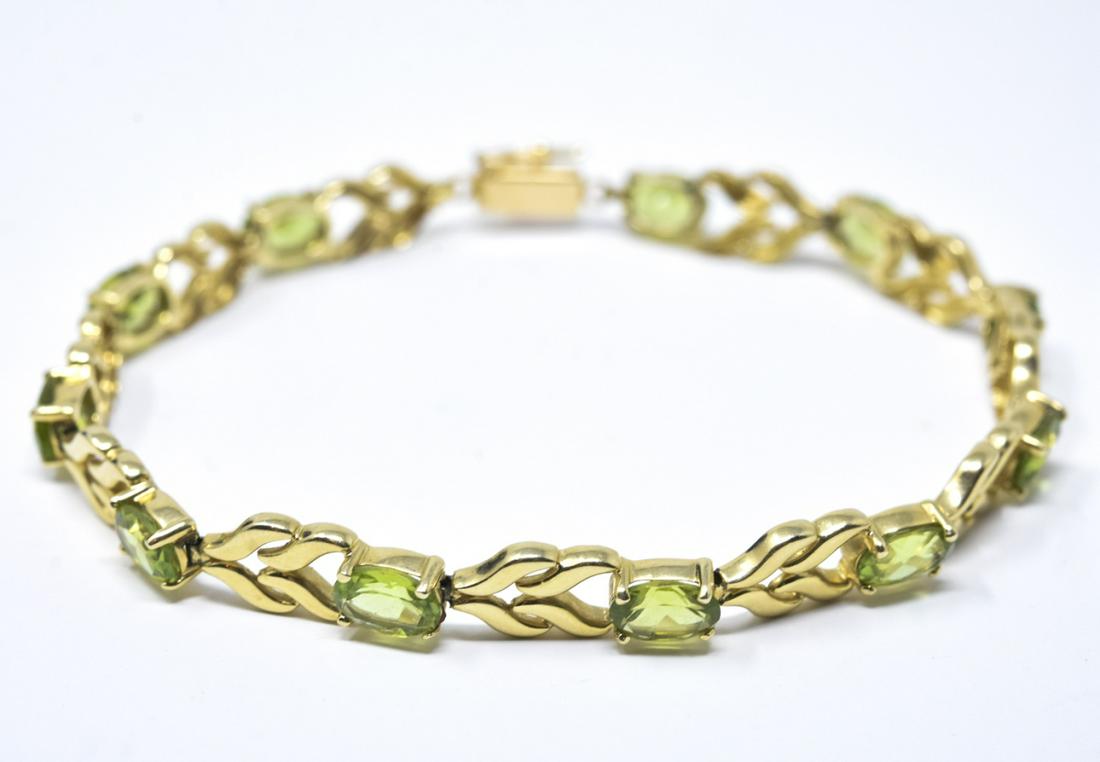 14kt Yellow Gold & Peridot Open Link Bracelet (1 of 5)