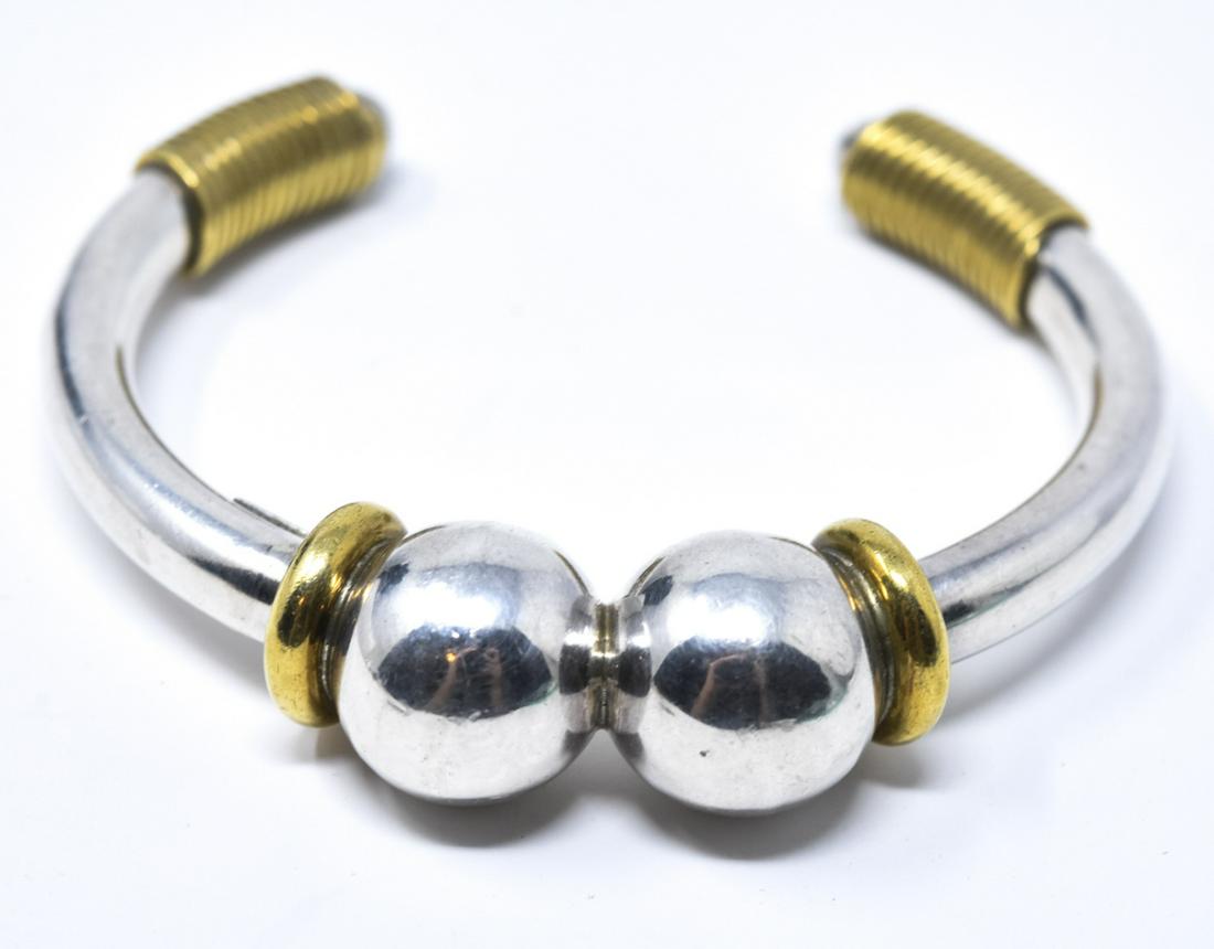 Mexico Sterling Silver Modernist Cuff Bracelet (1 of 5)