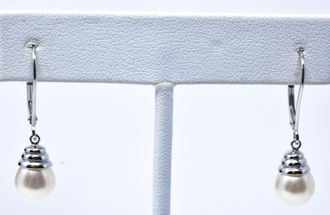 Pair Sterling Silver & Pearl Drop Earrings (1 of 5)