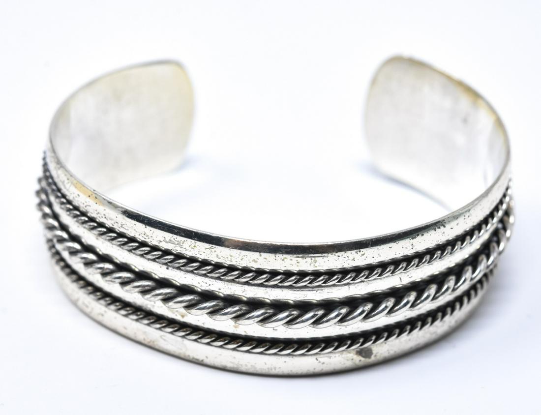 Native American Sterling Rope Twist Cuff Bracelet (1 of 5)