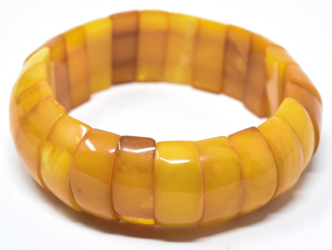 Natural Amber Panel Stretch Bracelet (1 of 4)