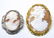 Two Vintage Natural Hand Carved Shell Cameo Pins
