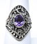 Vintage Sterling Silver Amethyst Floral Motif Ring