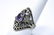Vintage Sterling Silver Amethyst Floral Motif Ring - 2