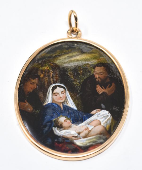 Antique 19th C 14kt Yellow Gold Necklace Pendant (1 of 6)