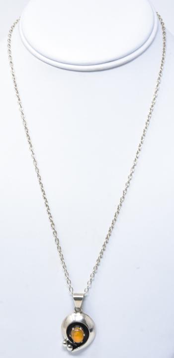 Mexican Fire Opal & Sterling Silver Necklace (1 of 5)