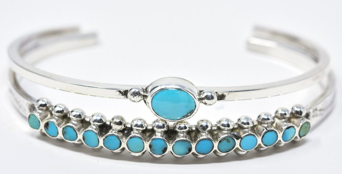 Pair Native American Sterling Silver Cuff Bracelet (1 of 5)