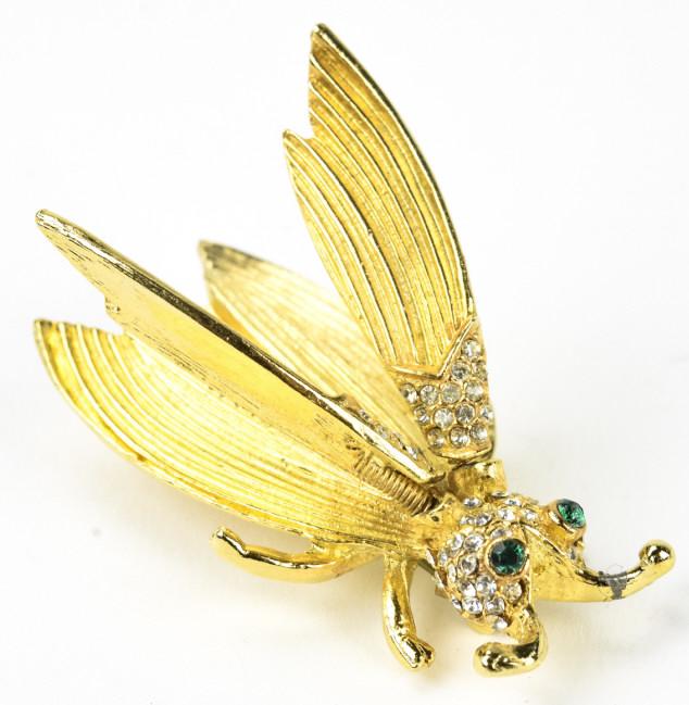 Vintage C 1950s Gilt Metal En Tremblant Brooch (1 of 6)