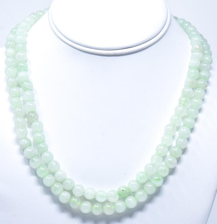 Pair of Pale Green Jade Beaded Necklace Strands (1 of 5)