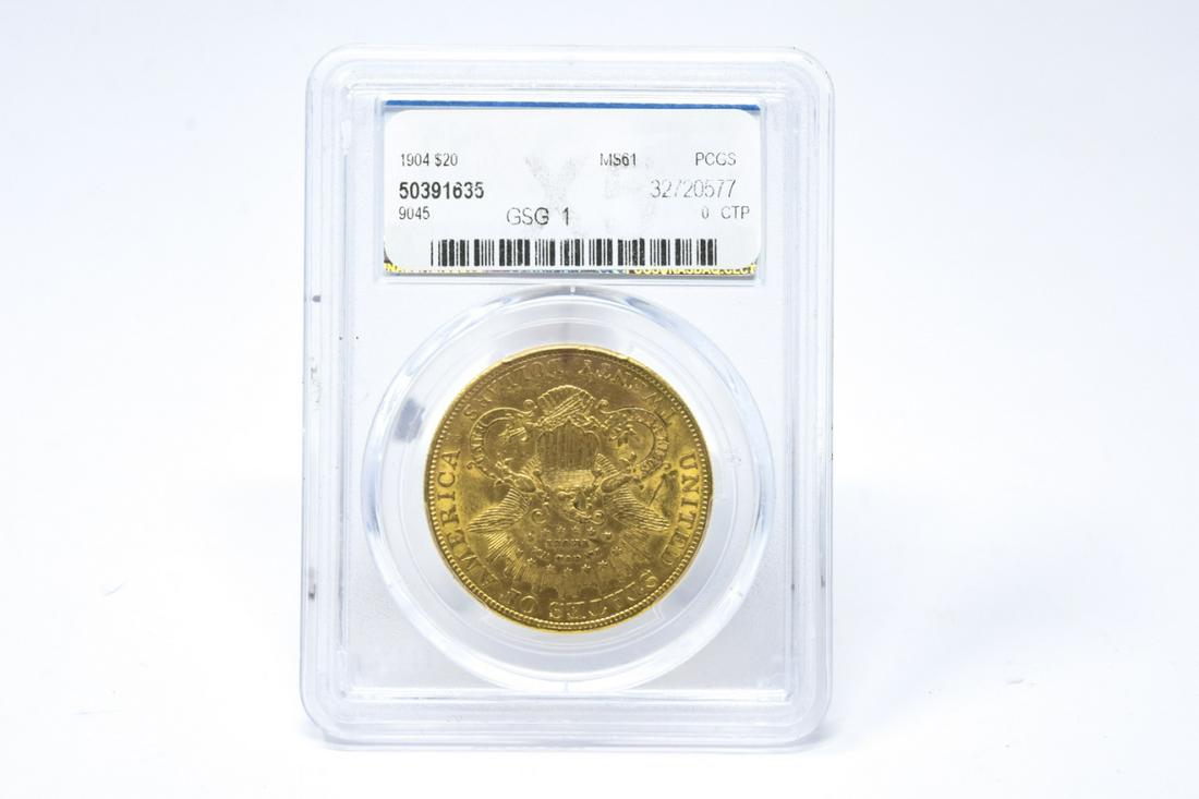 C 1904 Liberty Head $20 Gold Coin (1 of 4)