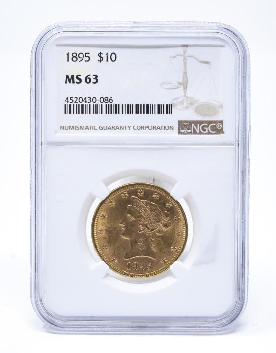 C 1895 Liberty Head $10 MS Gold Coin (1 of 4)