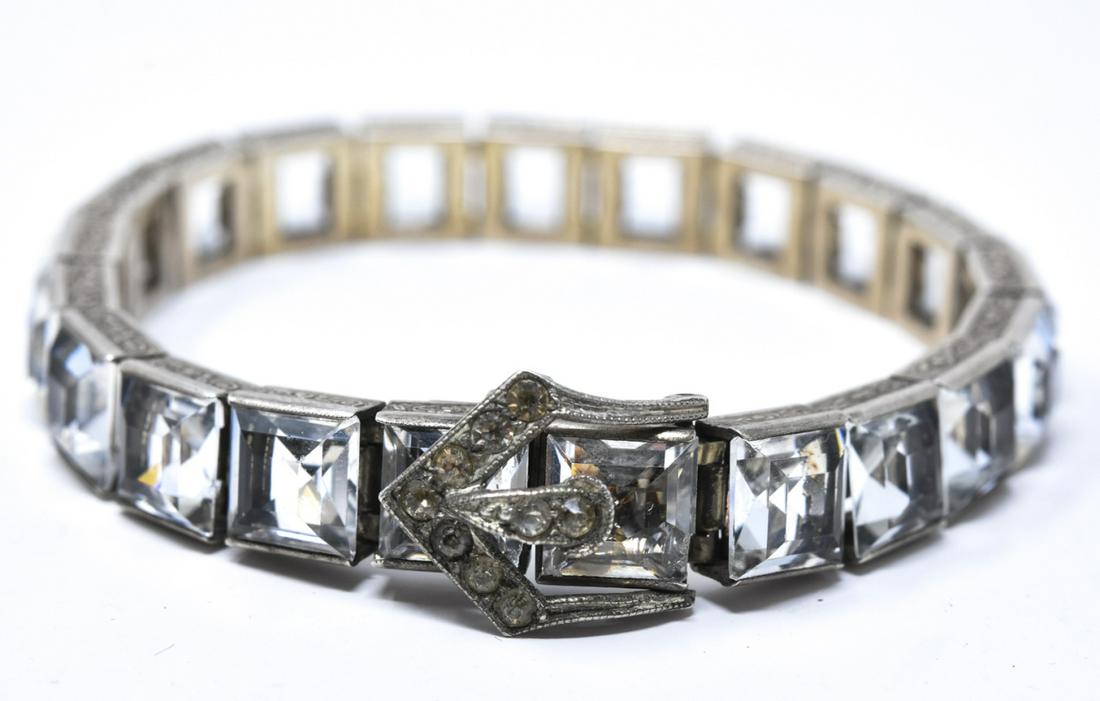 Antique Sterling Silver Paste Tennis Bracelet (1 of 5)