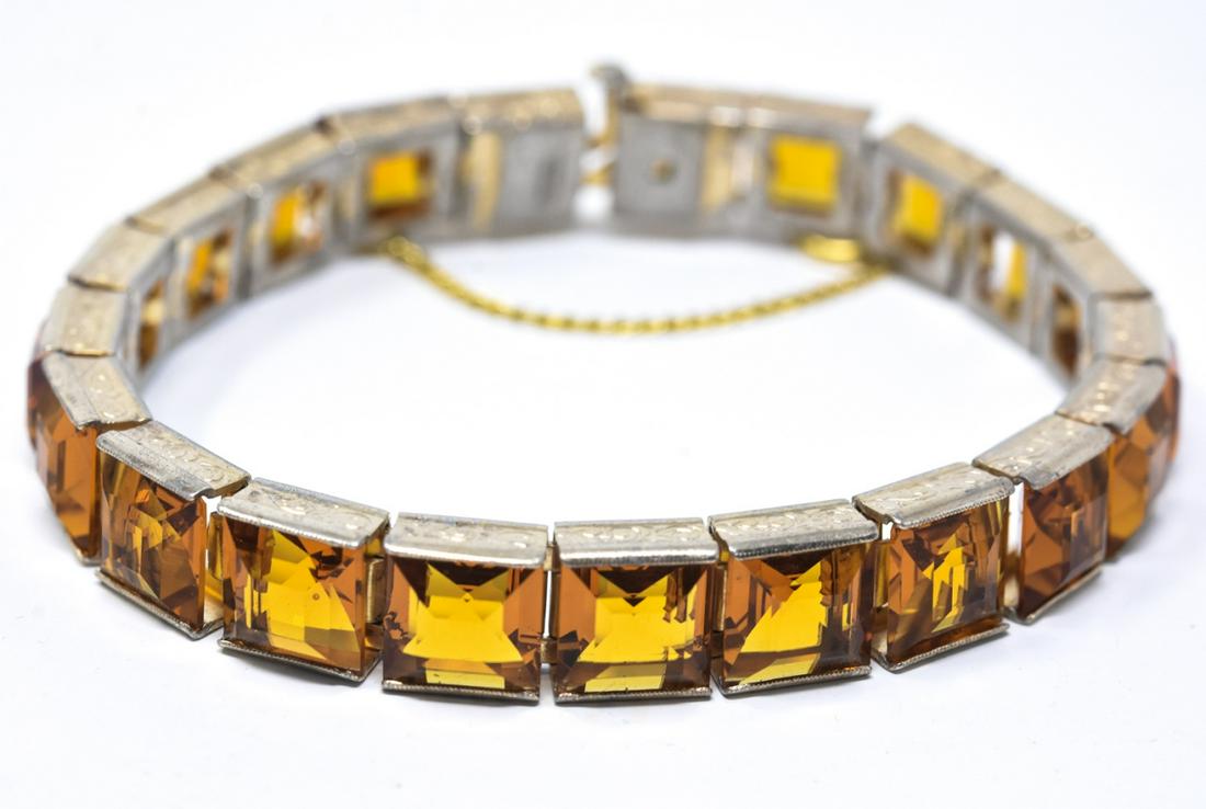 Antique Sterling Silver Paste Tennis Bracelet (1 of 6)