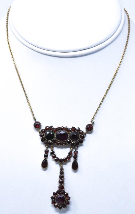 Vintage Bohemian Garnet & Gilt Metal Necklace (1 of 6)