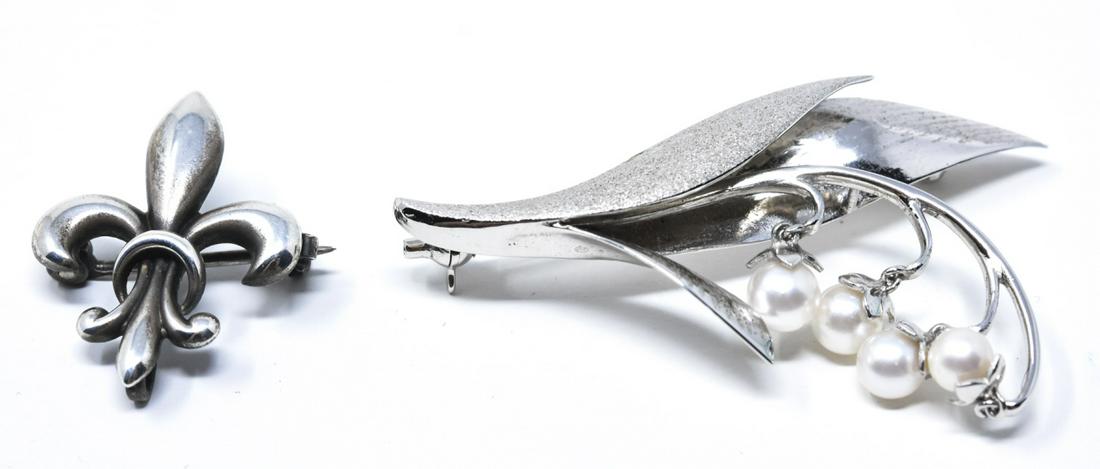 Vintage Sterling Pins Lily & Fleur de Lis (1 of 6)